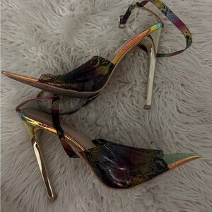 Fashion Nova Vibrant Snakeskin Heels